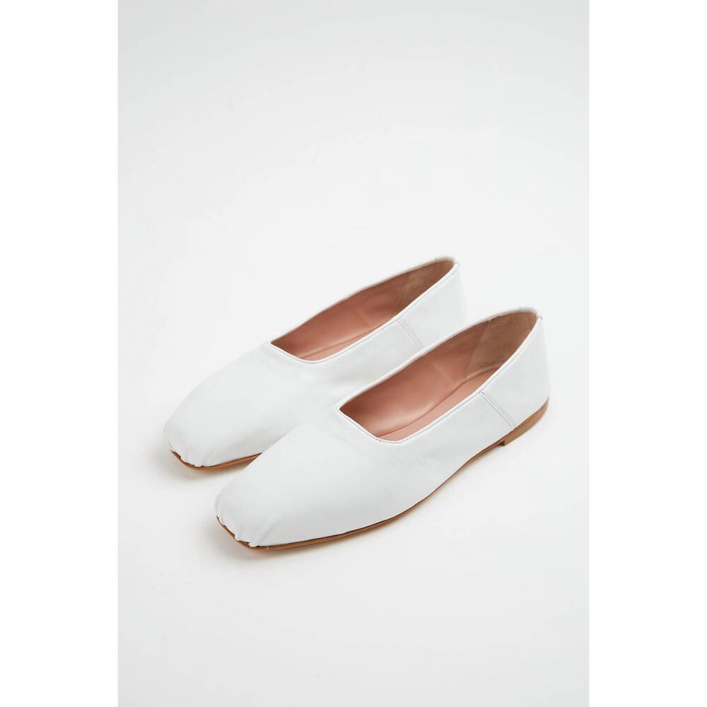 NEW GIA BORGHINI etesia leather ballet flat in white